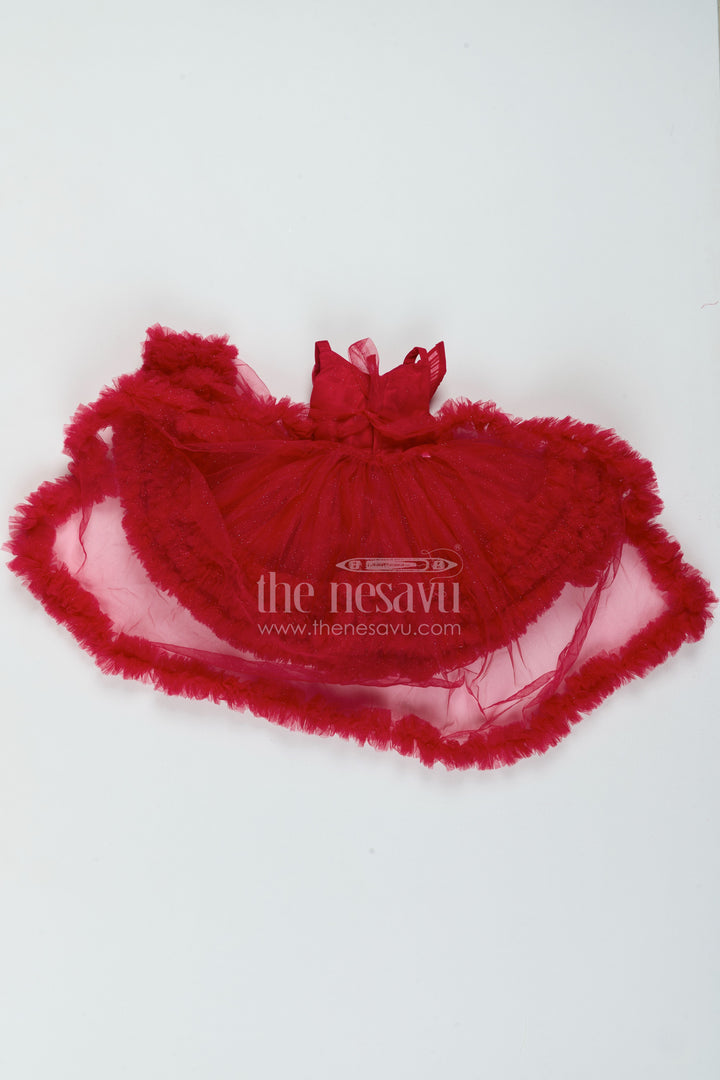 The Nesavu Girls Fancy Party Frock Girls Dramatic Ruffle Frock for Princess Parties and Cake Cutting Nesavu Nesavu Girls Dramatic Net Ruffle Frock For Princess Parties Cake Cutting Birthdays And Milestone Photos