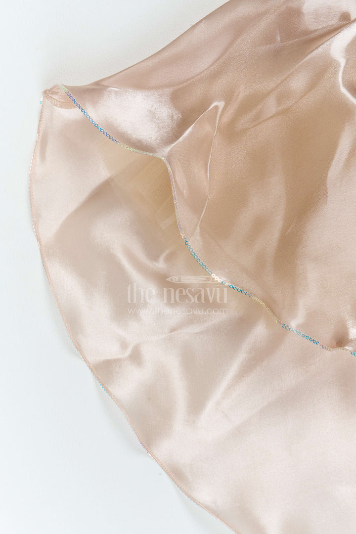 The Nesavu Girls Fancy Party Frock Girls Dramatic Satin Frock for Receptions and Grand Celebrations Nesavu Nesavu Girls Dramatic Satin Frock For Receptions Milestone Birthdays Formal Parties And Grand Celebrations