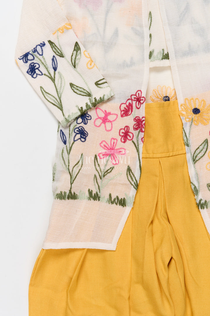 The Nesavu Girls Co-Ord Sets Girls Embroidered Co-Ord Set for Festivals and Family Gatherings Nesavu Nesavu girls co-ord set floral embroidery harem pants festivals cultural events