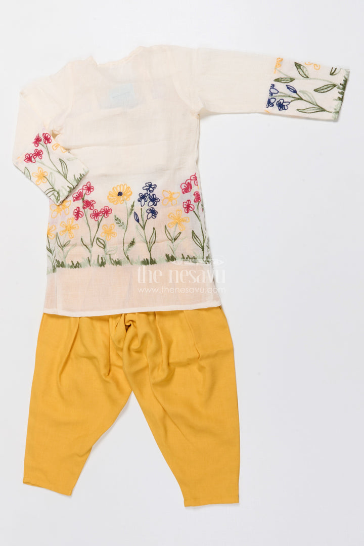 The Nesavu Girls Co-Ord Sets Girls Embroidered Co-Ord Set for Festivals and Family Gatherings Nesavu Nesavu girls co-ord set floral embroidery harem pants festivals cultural events