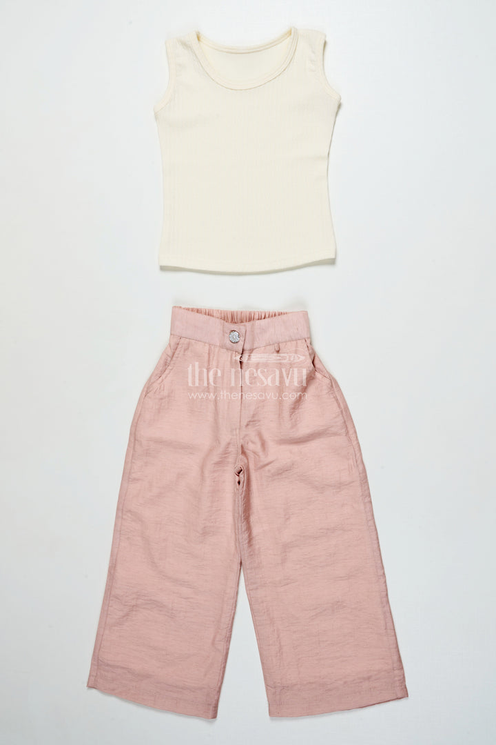 The Nesavu Girls Co-Ord Sets Girls Embroidered Co-Ord Set for Festive and Family Occasions Nesavu 24 (5Y) / Pink GPS641A-24 Nesavu girls embroidered co-ord set rayon cotton school events festive functions