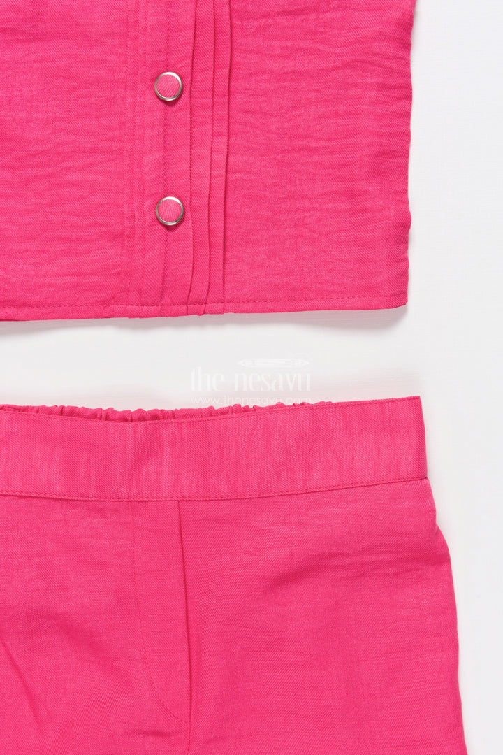 The Nesavu Girls Co-Ord Sets Girls Embroidered Co-Ord Set with Jacket for Ethnic Functions and Festive Parties Nesavu Nesavu girls embroidered co-ord set floral jacket festive ethnic outfit parties events