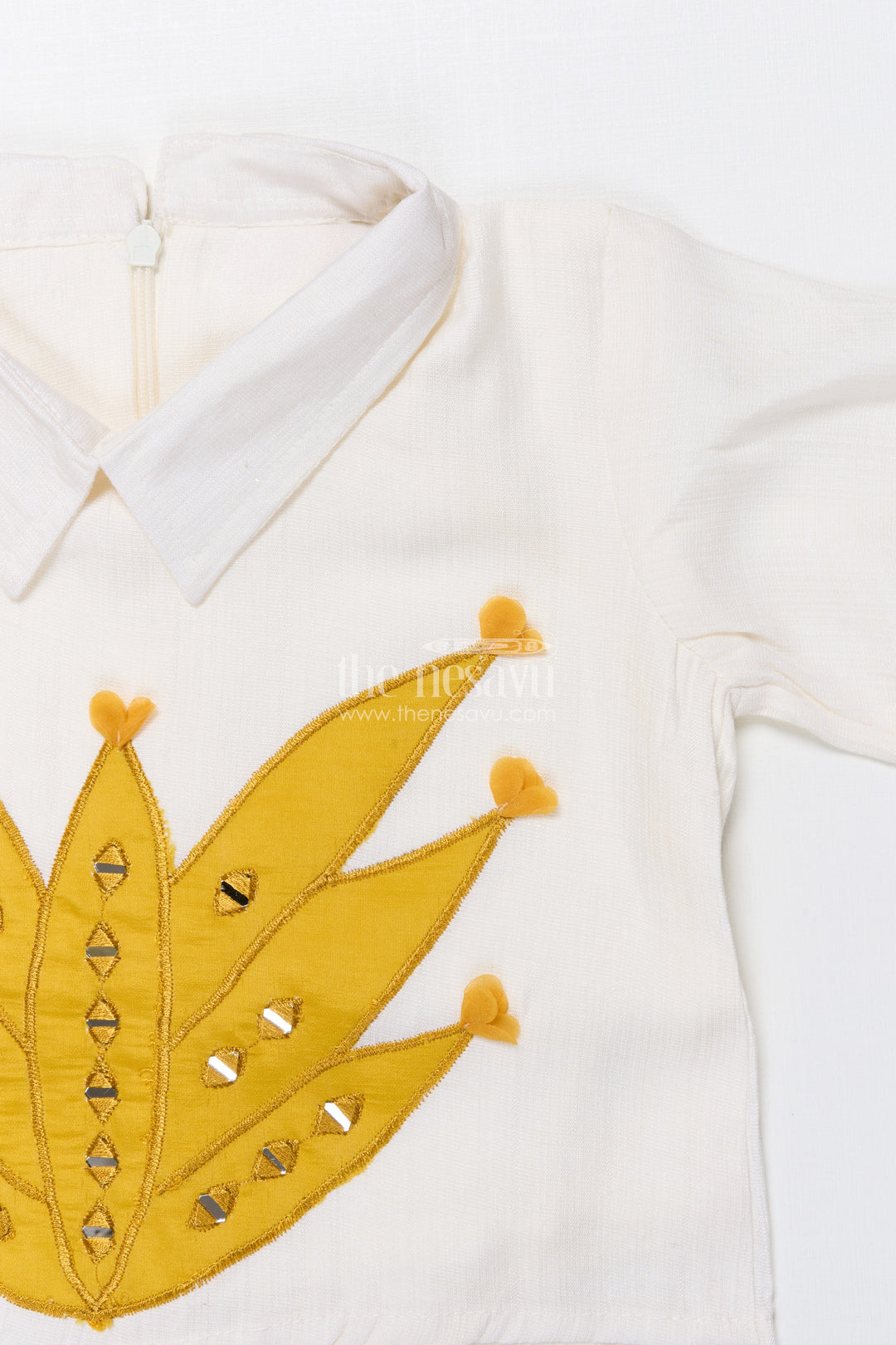 The Nesavu Girls Co-Ord Sets Girls Embroidered Co-Ord Set with Tassel Detail for Festive Wear and Ethnic Day Nesavu Nesavu embroidered co-ord set girls tassel detail festive wear school family functions