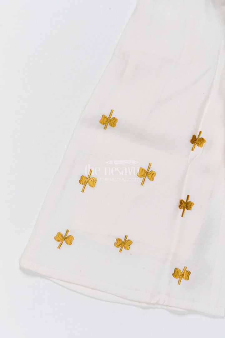 The Nesavu Girls Co-Ord Sets Girls Embroidered Co-Ord Set with Tassel Detail for Festive Wear and Ethnic Day Nesavu Nesavu embroidered co-ord set girls tassel detail festive wear school family functions