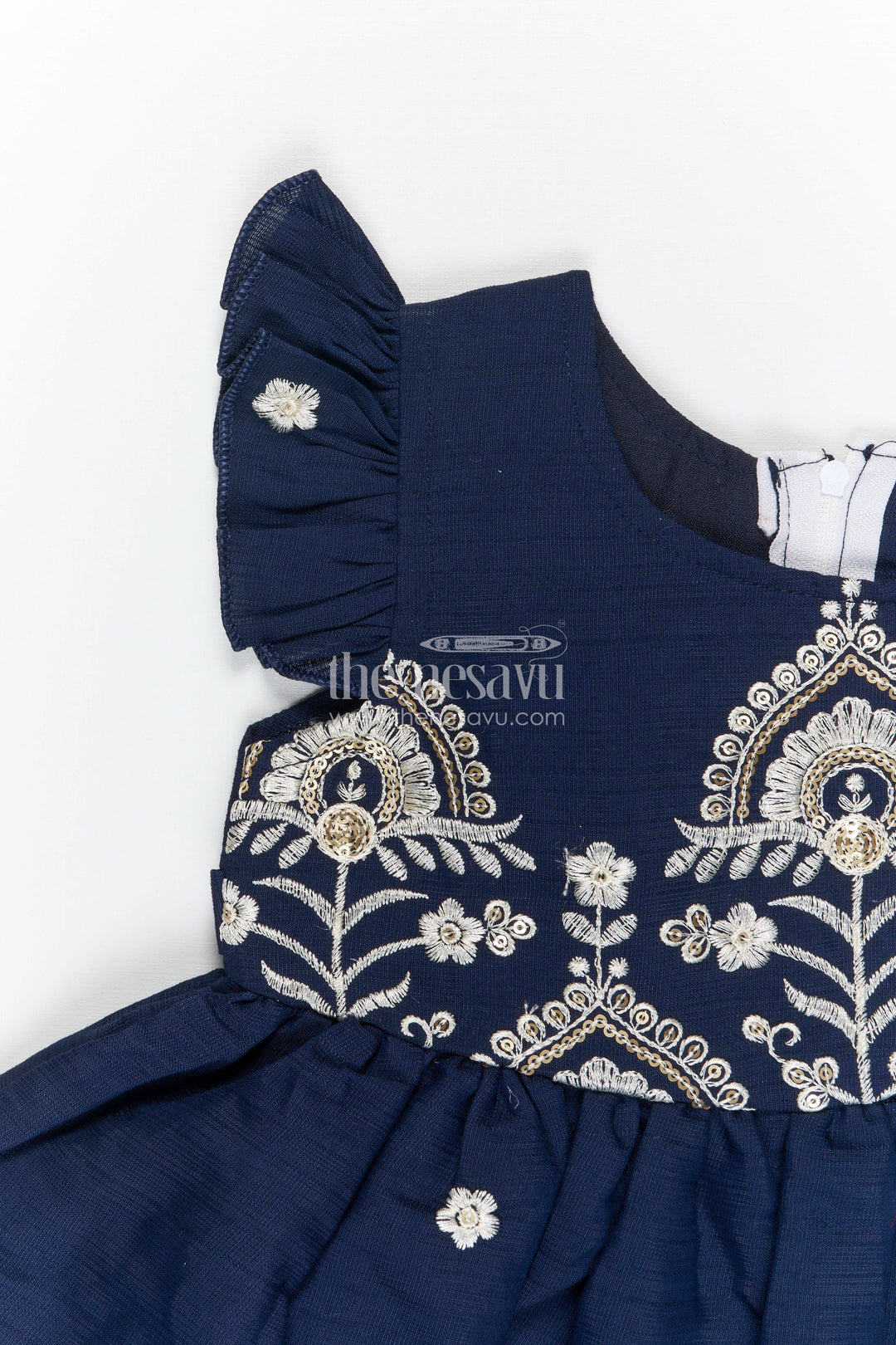 The Nesavu Girls Cotton Frock Girls Embroidered Cotton Frock for Festive Celebrations and Family Functions Nesavu Nesavu girls cotton embroidered frock for festive celebrations birthdays and special occasions