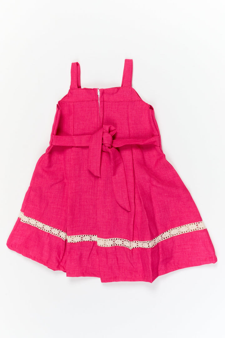 The Nesavu Girls Cotton Frock Girls Embroidered Cotton Frock with Shrug for Special Occasions Nesavu Nesavu girls cotton frock with floral shrug and thread embroidery for weddings and special functions