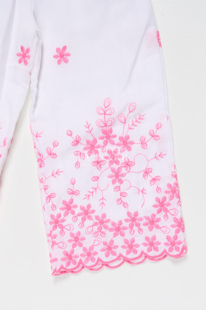 The Nesavu Girls Casual Set Girls Embroidered Cotton Set for School Ethnic Days and Cultural Outings Nesavu Nesavu girls embroidered cotton kurta set ethnic school day cultural family occasions