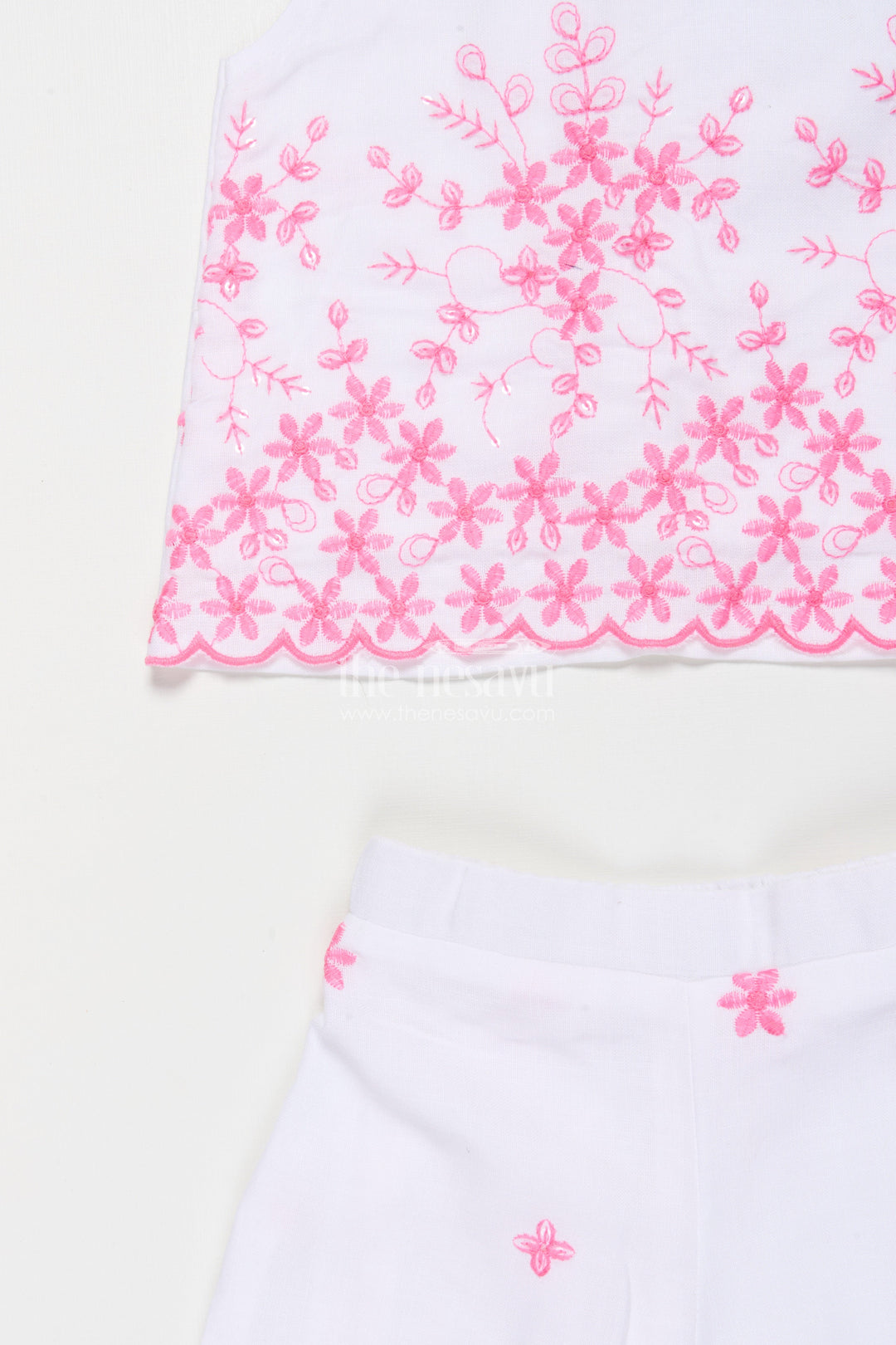 The Nesavu Girls Casual Set Girls Embroidered Cotton Set for School Ethnic Days and Cultural Outings Nesavu Nesavu girls embroidered cotton kurta set ethnic school day cultural family occasions