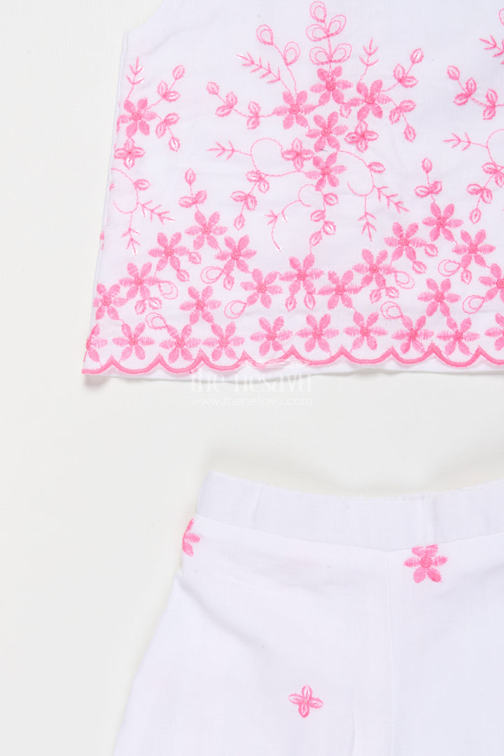 The Nesavu Girls Casual Set Girls Embroidered Cotton Set for School Ethnic Days and Cultural Outings Nesavu Nesavu girls embroidered cotton kurta set ethnic school day cultural family occasions