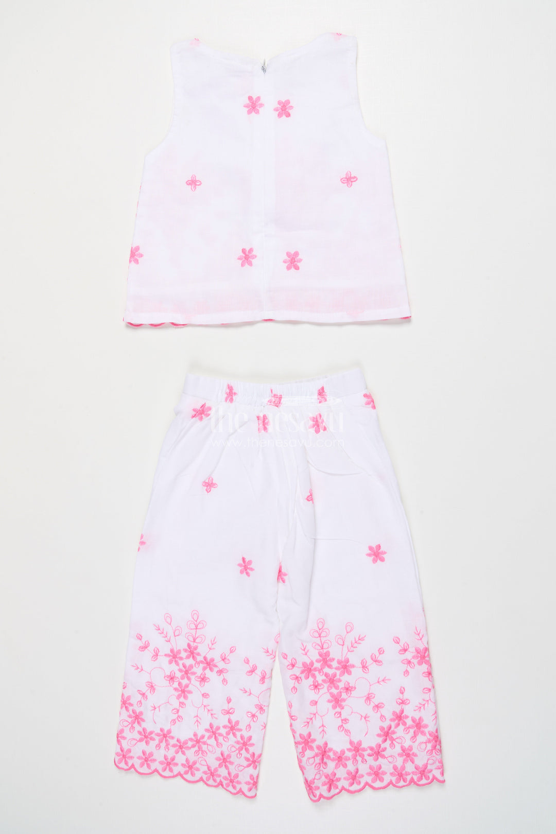 The Nesavu Girls Casual Set Girls Embroidered Cotton Set for School Ethnic Days and Cultural Outings Nesavu Nesavu girls embroidered cotton kurta set ethnic school day cultural family occasions