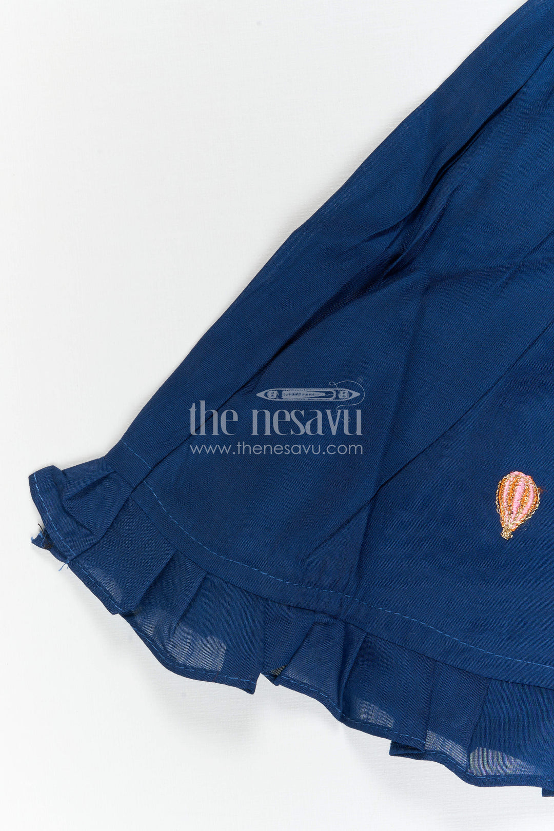 The Nesavu Girls Chanderi Frock Girls Embroidered Frock for Birthdays and Festive Celebrations Nesavu Nesavu Girls Chanderi Cotton Frock With Embroidery For Birthdays And Festive Occasions