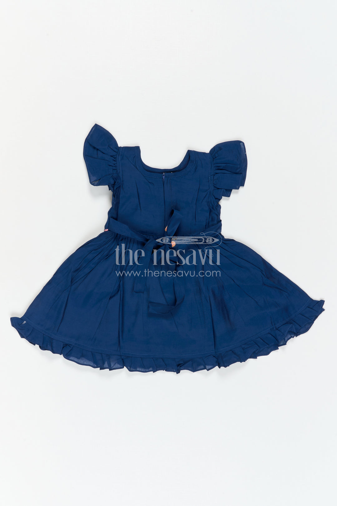 The Nesavu Girls Chanderi Frock Girls Embroidered Frock for Birthdays and Festive Celebrations Nesavu Nesavu Girls Chanderi Cotton Frock With Embroidery For Birthdays And Festive Occasions