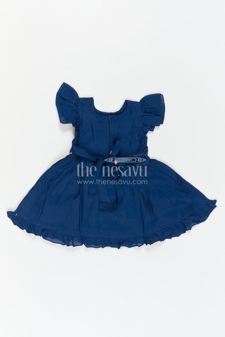 The Nesavu Girls Chanderi Frock Girls Embroidered Frock for Birthdays and Festive Celebrations Nesavu Nesavu Girls Chanderi Cotton Frock With Embroidery For Birthdays And Festive Occasions