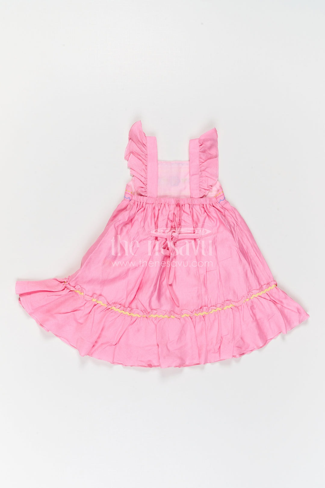 The Nesavu Girls Cotton Frock Girls Embroidered Frock for Birthdays and Festive Gatherings Nesavu Nesavu Girls Embroidered Cotton Blend Frock For Birthday Parties And Festive Family Occasions