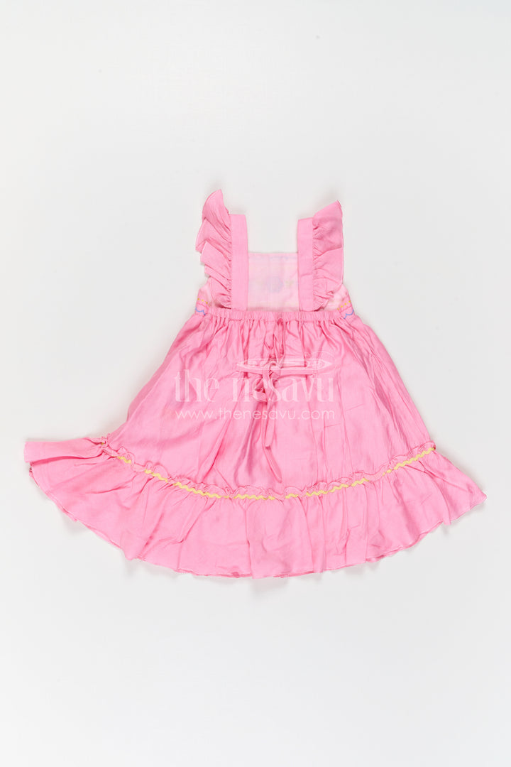 The Nesavu Girls Cotton Frock Girls Embroidered Frock for Birthdays and Festive Gatherings Nesavu Nesavu Girls Embroidered Cotton Blend Frock For Birthday Parties And Festive Family Occasions