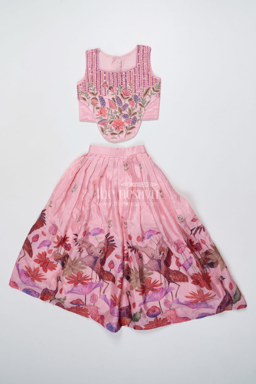 The Nesavu Girls Lehenga Choli Girls Embroidered Lehenga Choli for Weddings and Festive Functions Nesavu Nesavu girls embroidered lehenga choli georgette weddings festive celebrations