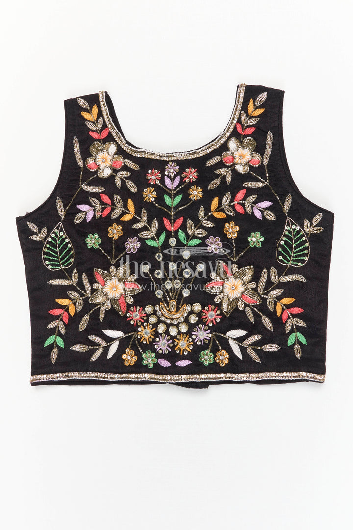 The Nesavu Girls Ethnic Lehenga Girls Embroidered Lehenga Set for Weddings and Grand Festive Occasions Nesavu Nesavu Girls Viscose Silk Embroidered Lehenga Set For Weddings Festive Celebrations And Special Occasions