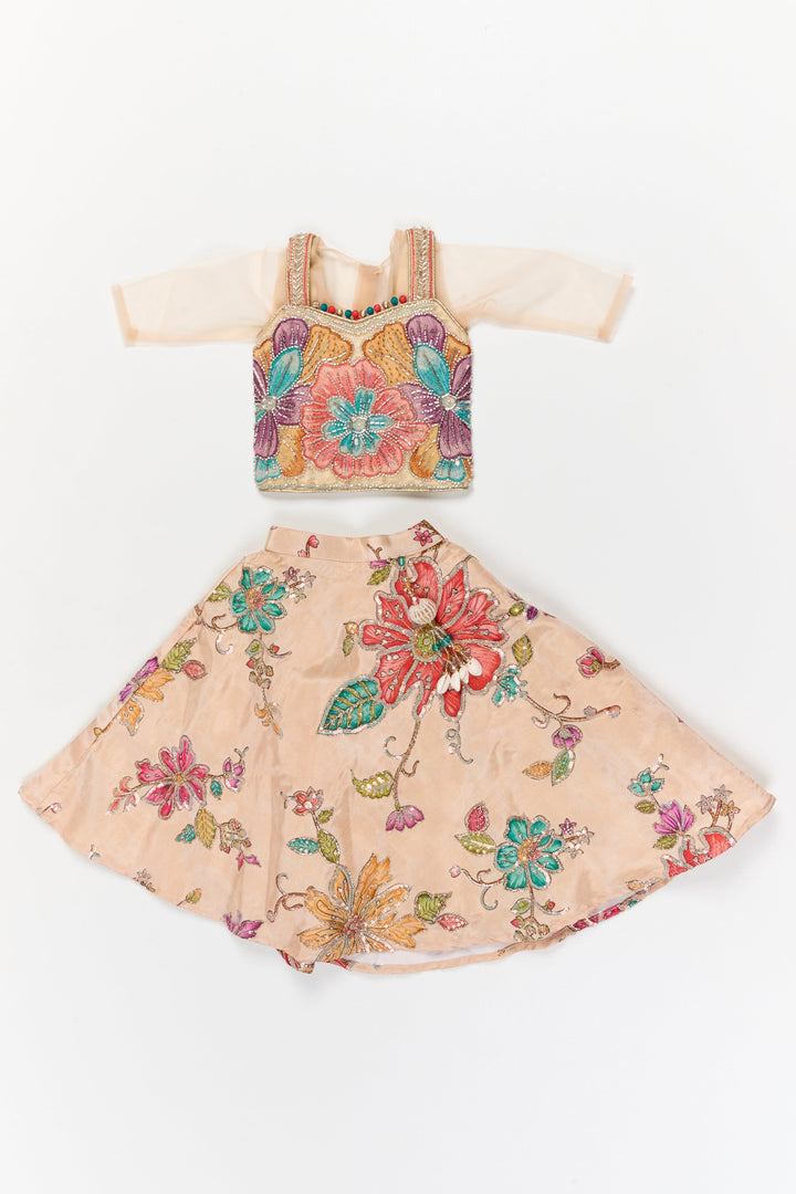 The Nesavu Girls Lehenga Choli Girls Embroidered Lehenga Set with Dupatta for Birthdays and Ethnic Functions Nesavu Nesavu embroidered lehenga choli set with dupatta and shrug for girls – ideal for birthdays and festive occasions