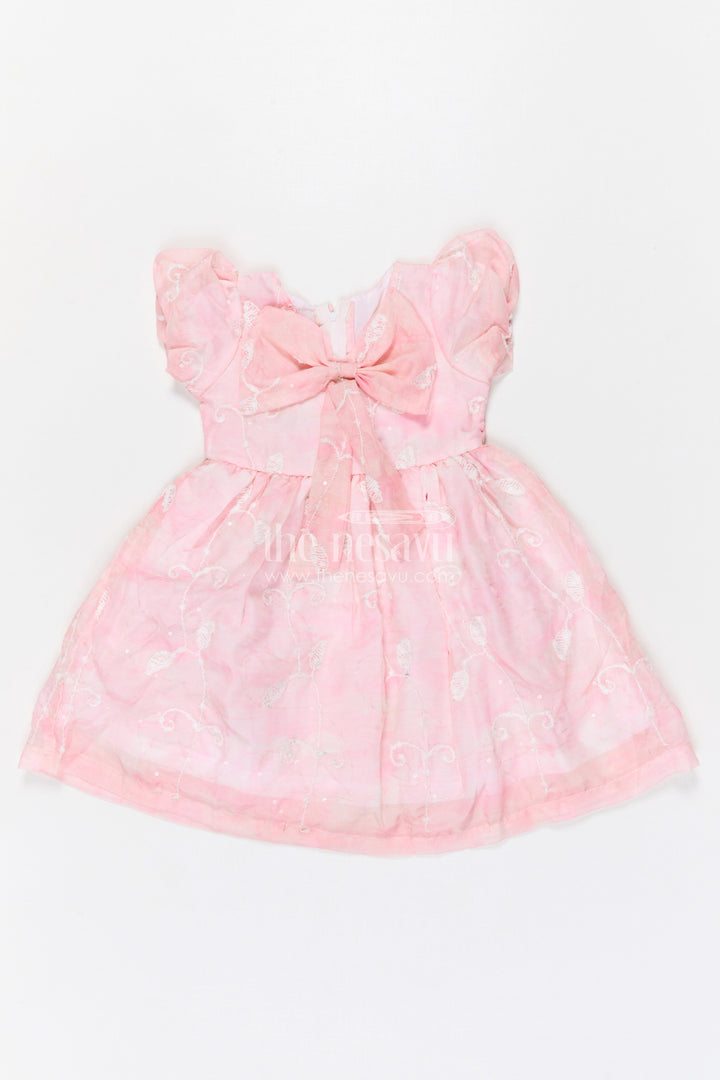 The Nesavu Girls Cotton Frock Girls Embroidered Party Frock for Birthdays and Special Celebrations Nesavu 20 (3Y) / Peach / Cotton Blend GFC2130B-20 Nesavu girls embroidered party frock for birthdays festive celebrations and special occasion wear