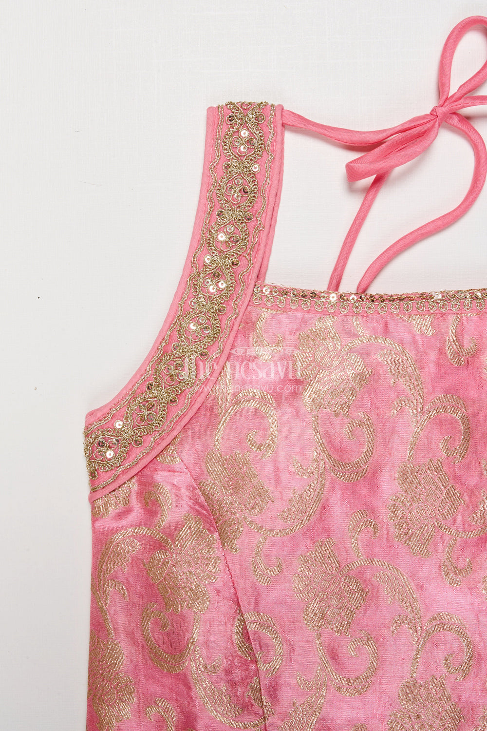 The Nesavu Girls Sharara / Plazo Set Girls Embroidered Plazo Set for Festive Celebrations and School Events Nesavu Nesavu girls plazo set embroidered yoke georgette Navratri festive events