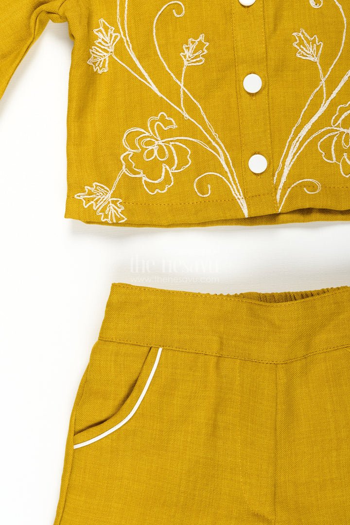 The Nesavu Girls Co-Ord Sets Girls Embroidered Plazo Set for Festive School Events and Family Functions Nesavu Nesavu girls embroidered cotton plazo set  ideal ethnic school programs traditional celebrations