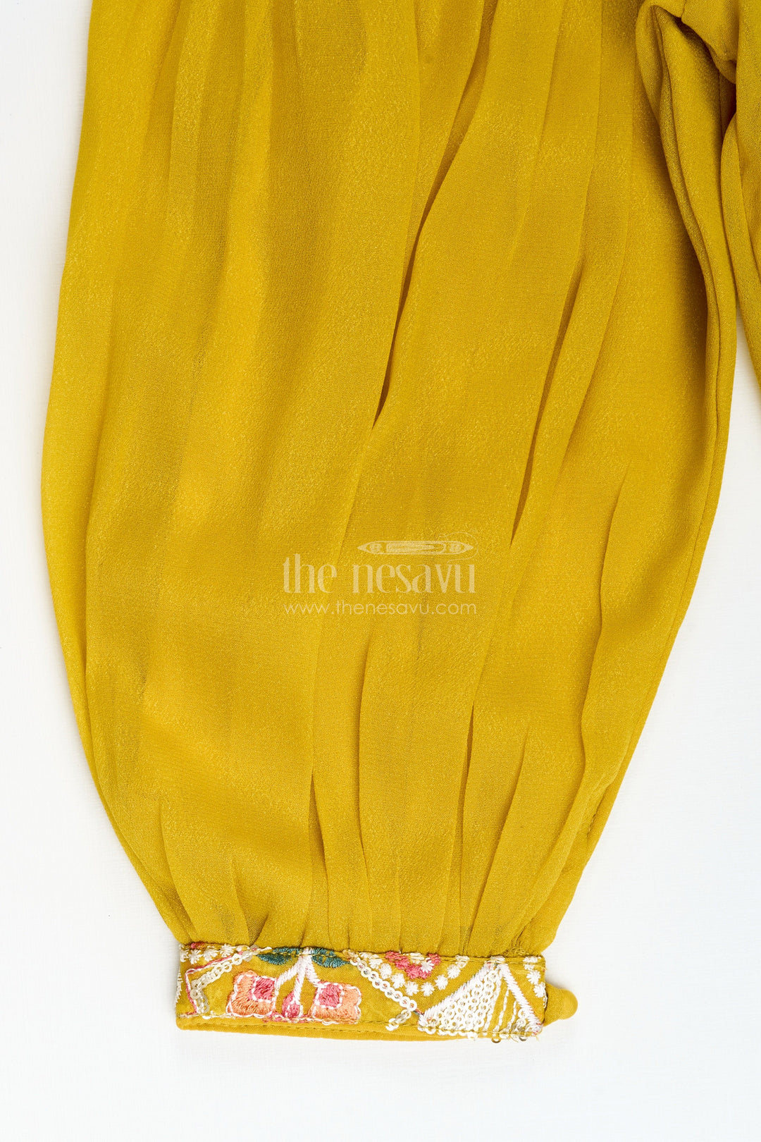 The Nesavu Girls Sharara / Plazo Set Girls Embroidered Sharara Set in Georgette for Weddings and Cultural Events Nesavu Nesavu girls embroidered georgette sharara set weddings festive functions stage performances