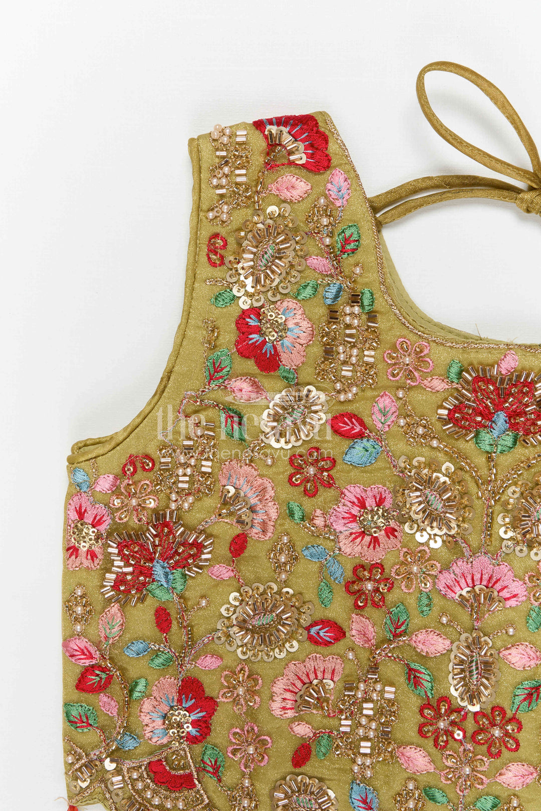 The Nesavu Girls Sharara / Plazo Set Girls Embroidered Sharara Set in Silk Blend for Festive and Wedding Wear Nesavu Nesavu girls viscose blend silk sharara set with embroidered yoke for festive wear