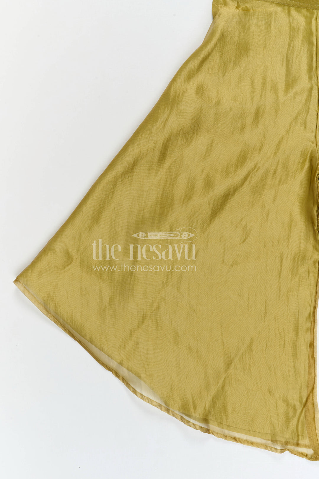 The Nesavu Girls Sharara / Plazo Set Girls Embroidered Sharara Set in Silk Blend for Festive and Wedding Wear Nesavu Nesavu girls viscose blend silk sharara set with embroidered yoke for festive wear