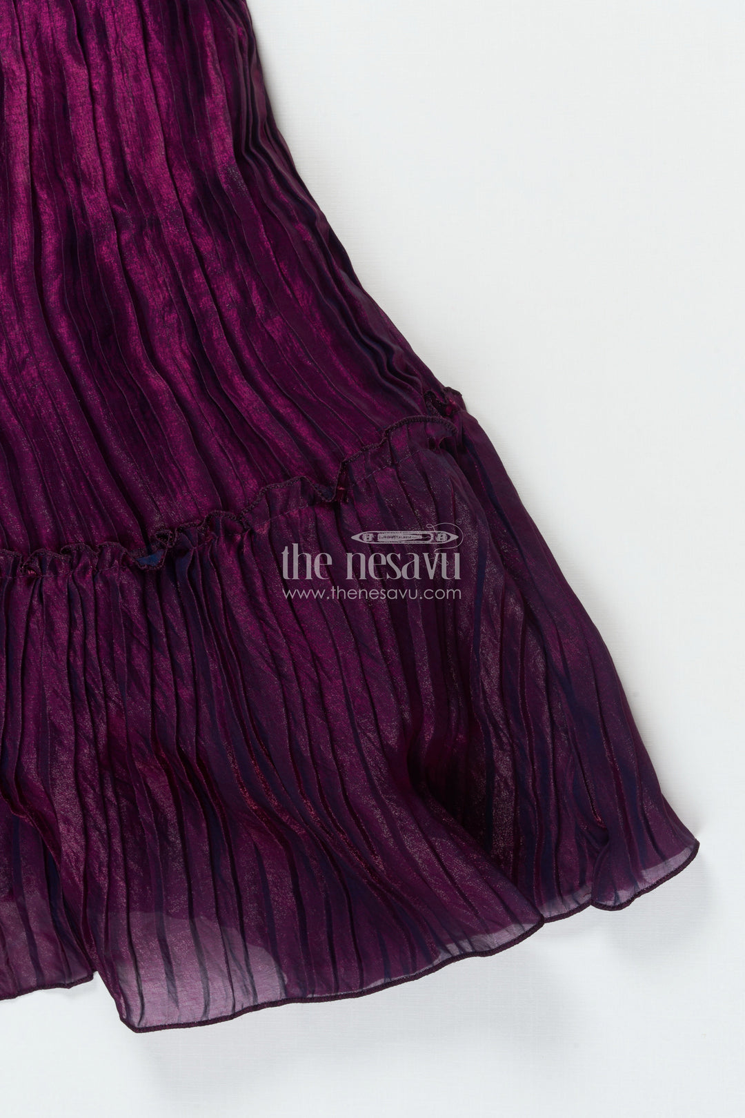 The Nesavu Girls Casual Gown Girls Embroidered Yoke Gown for Parties and Festive Celebrations Nesavu Nesavu girls gown embroidered yoke georgette birthday parties festive occasions