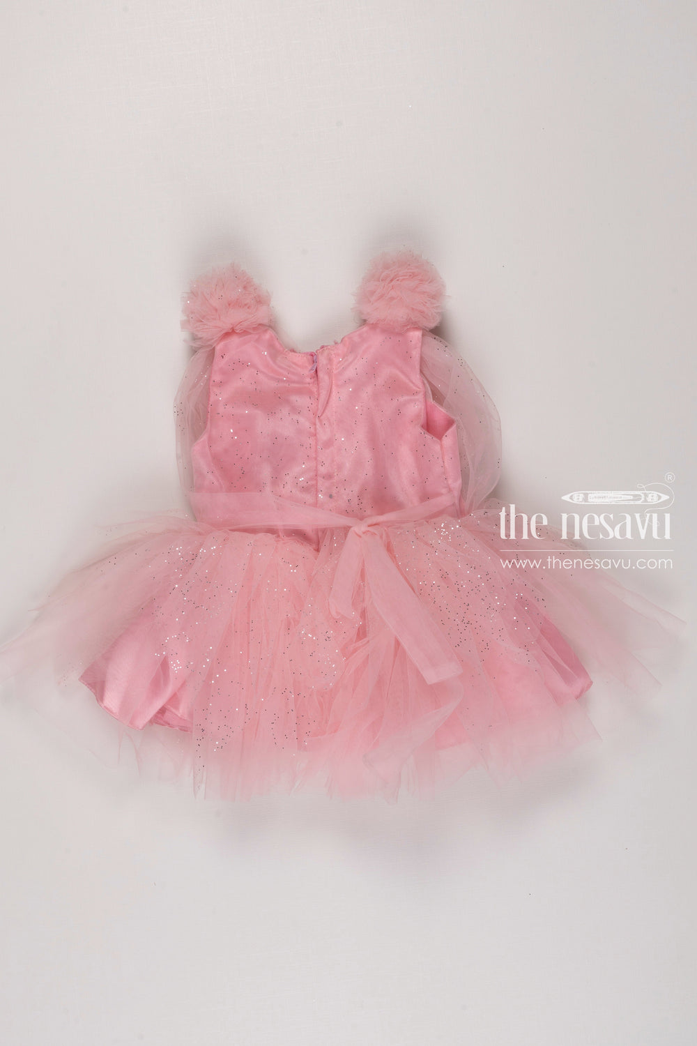 The Nesavu Girls Tutu Frock Girls Enchanted Pink Sparkle Tutu Dress Party Wear Gown Nesavu Pink Tutu Frock and Ballet Flats for Children | Girls Party Dress with Matching Accessories | The Nesavu