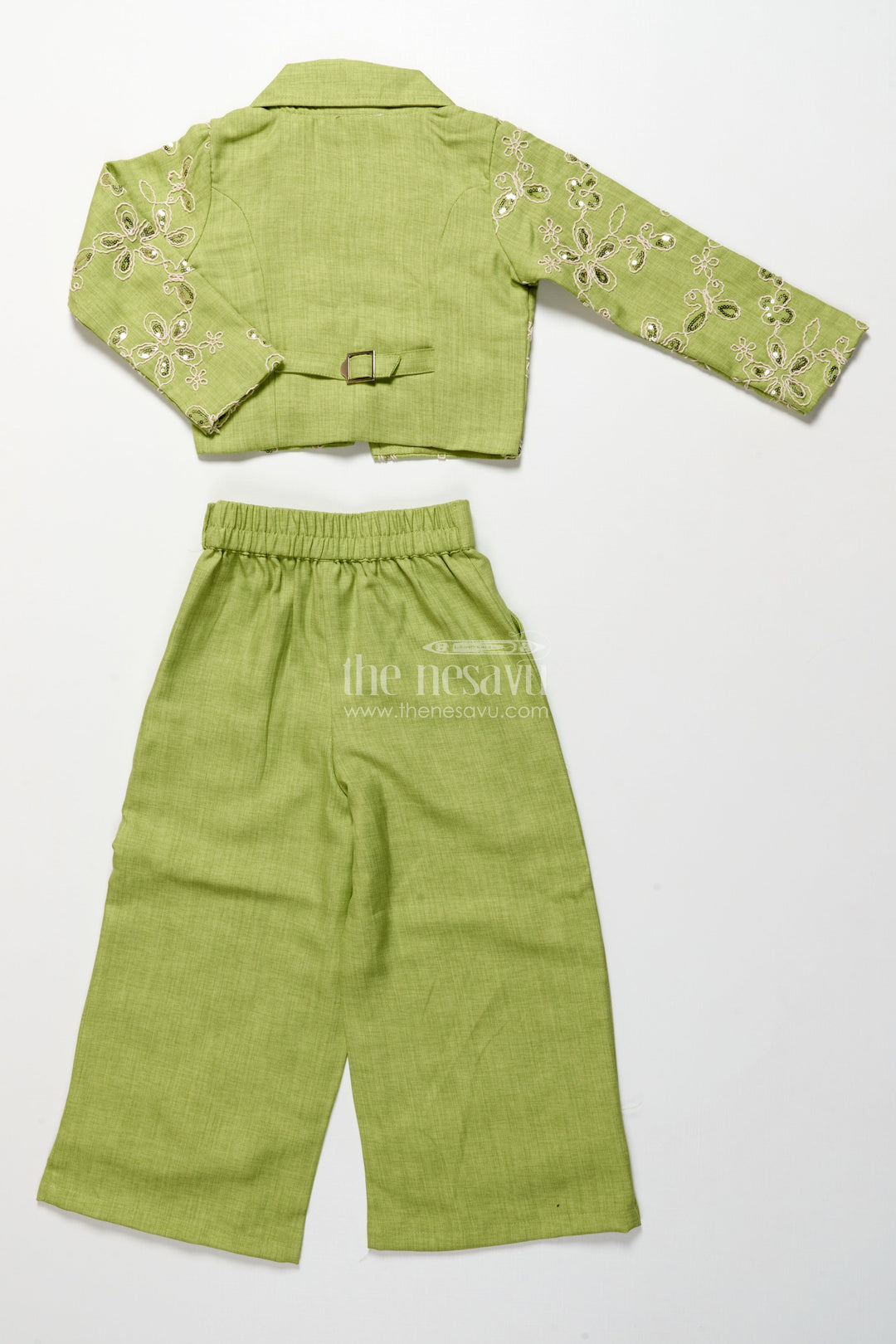 The Nesavu Girls Casual Set Girls Ethnic Blazer Set for Festive Outings and School Celebrations Nesavu Nesavu girls blazer set ethnic school days festive family gatherings