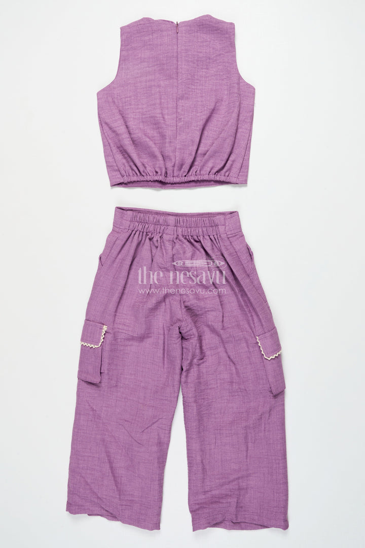 The Nesavu Girls Co-Ord Sets Girls Ethnic Co-Ord Set with Embroidered Jacket for Celebrations and School Events Nesavu Nesavu girls rayon co-ord set thread embroidery school ethnic day festive gatherings