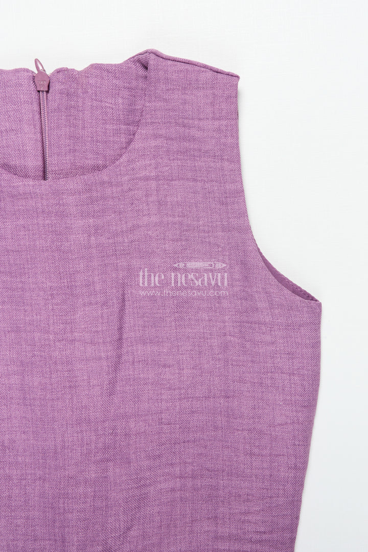 The Nesavu Girls Co-Ord Sets Girls Ethnic Co-Ord Set with Embroidered Jacket for Celebrations and School Events Nesavu Nesavu girls rayon co-ord set thread embroidery school ethnic day festive gatherings