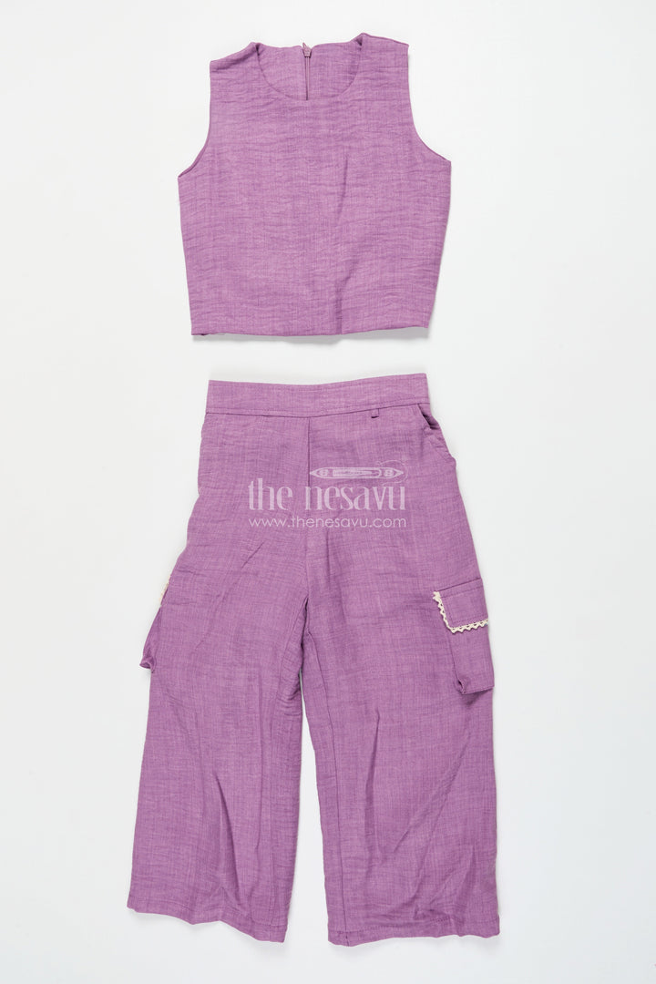 The Nesavu Girls Co-Ord Sets Girls Ethnic Co-Ord Set with Embroidered Jacket for Celebrations and School Events Nesavu Nesavu girls rayon co-ord set thread embroidery school ethnic day festive gatherings