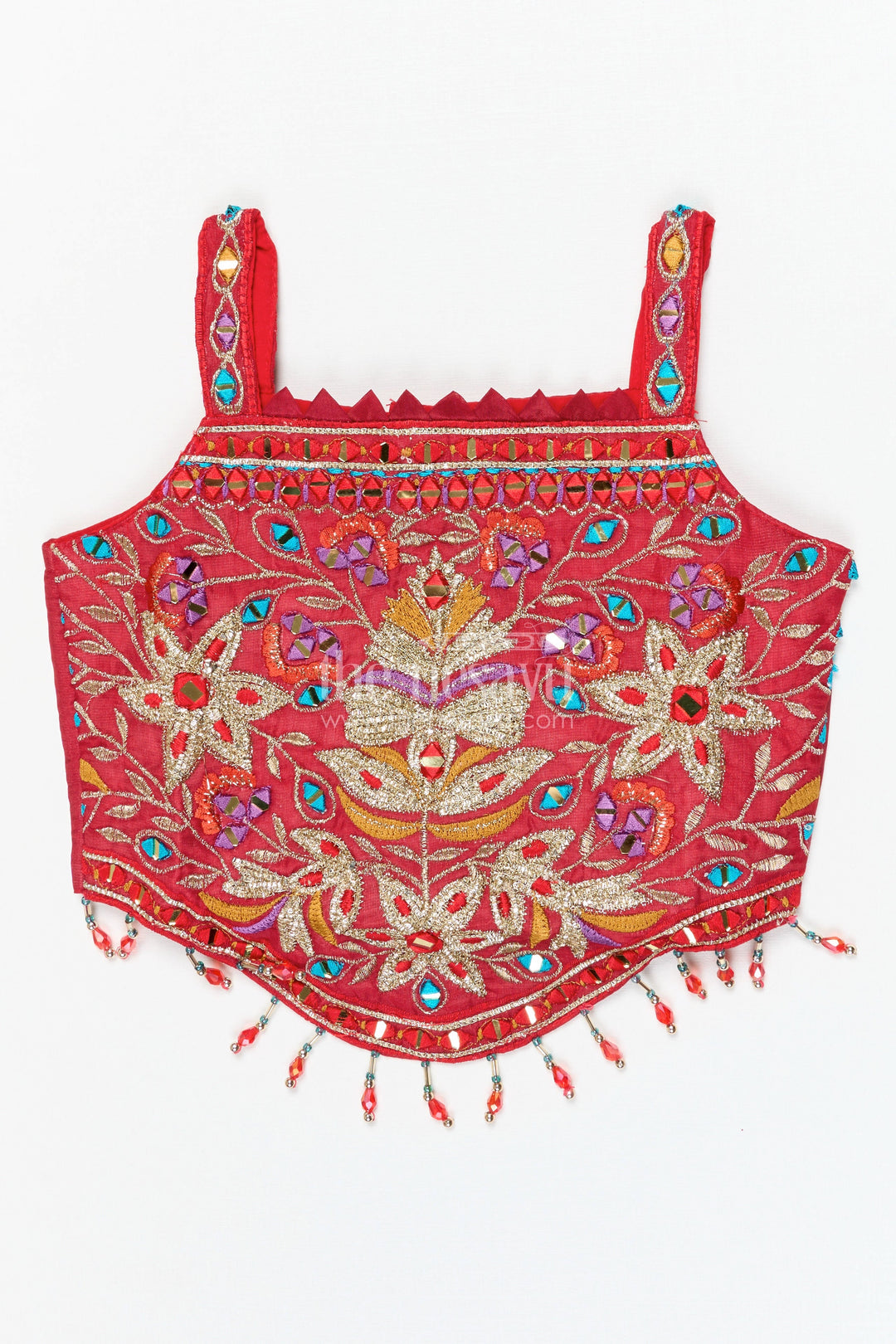 The Nesavu Girls Ethnic Lehenga Girls Ethnic Lehenga Choli for Weddings and Festive Occasions Nesavu Nesavu Girls Georgette Lehenga Choli With Designer Mirror Embroidery For Weddings And Festive Occasions