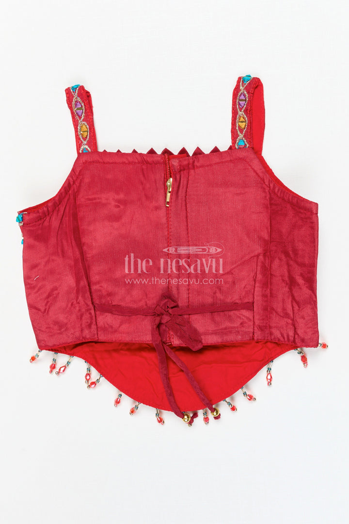 The Nesavu Girls Ethnic Lehenga Girls Ethnic Lehenga Choli for Weddings and Festive Occasions Nesavu Nesavu Girls Georgette Lehenga Choli With Designer Mirror Embroidery For Weddings And Festive Occasions