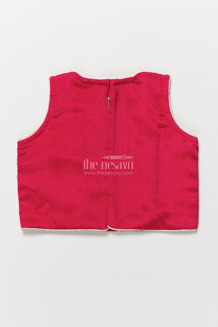 The Nesavu Girls Ethnic Lehenga Girls Ethnic Lehenga Set with Designer Silk Blouse and Embroidery Nesavu Nesavu ethnic lehenga choli set girls embroidered silk blouse  perfect weddings festivals