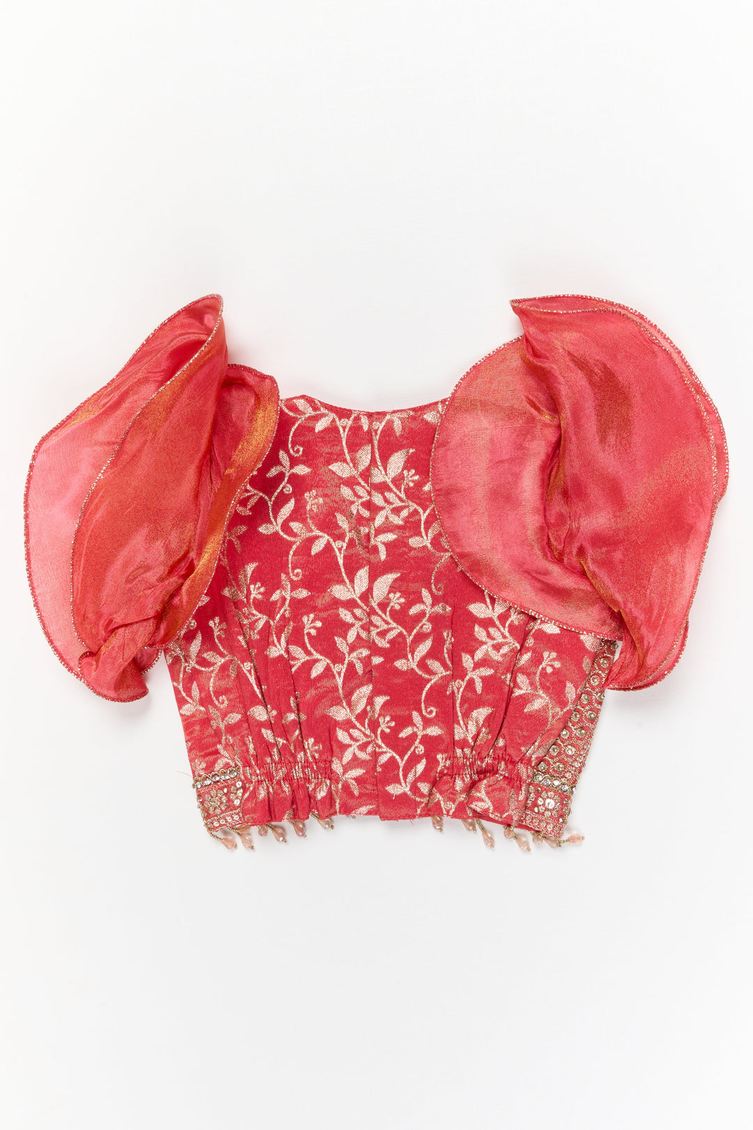 The Nesavu Girls Ethnic Lehenga Girls Ethnic Lehenga with Designer Yoke for Traditional Ceremonies Nesavu Nesavu ethnic lehenga for girls with kora tissue silk and designer yoke – perfect for weddings and ceremonies