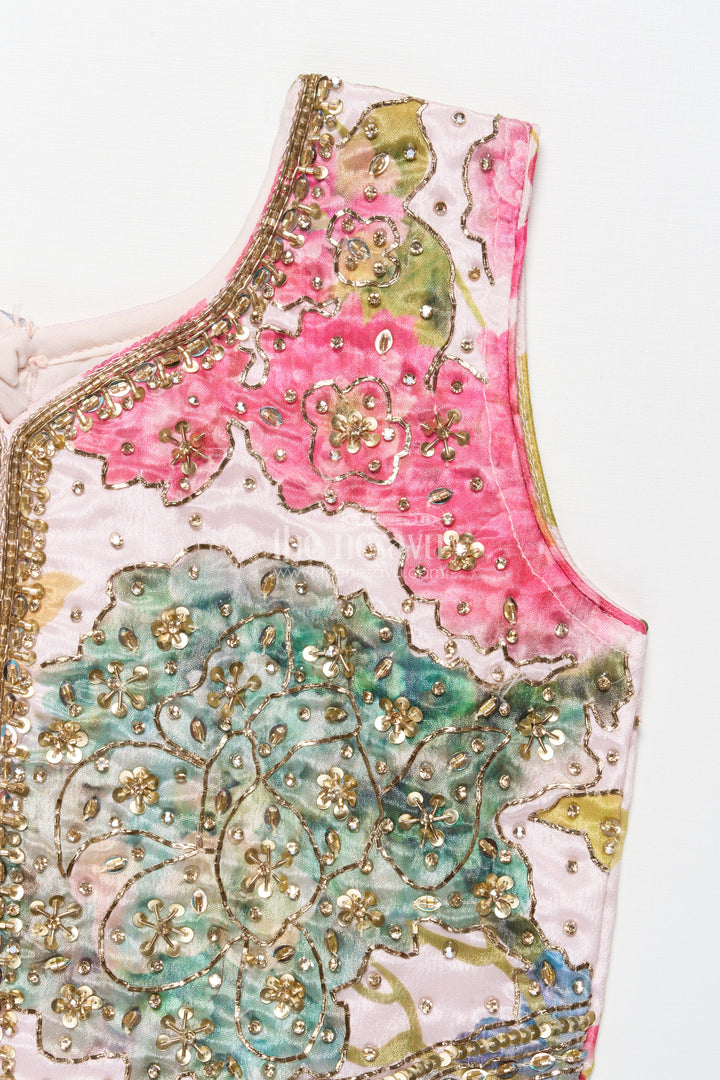 The Nesavu Girls Ethnic Lehenga Girls Ethnic Lehenga with Embroidered Blouse for Weddings and Festive Occasions Nesavu Nesavu girls embroidered ethnic lehenga digital print weddings festive occasions