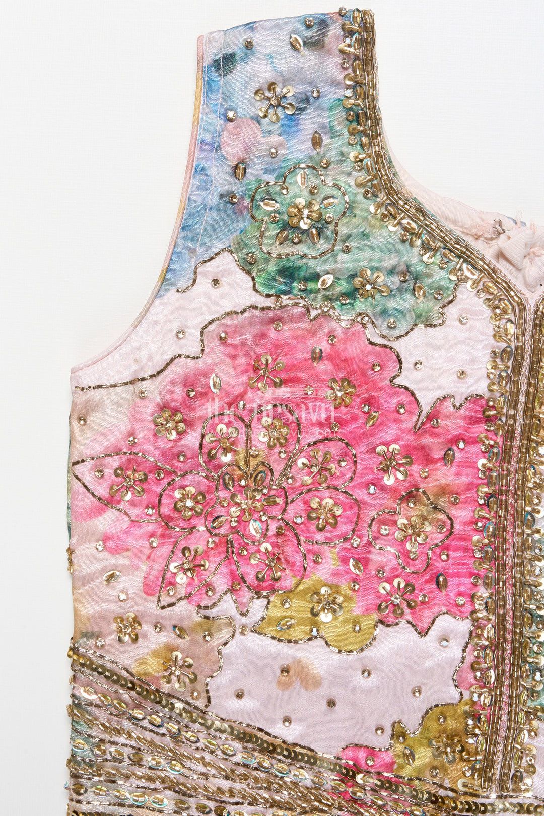 The Nesavu Girls Ethnic Lehenga Girls Ethnic Lehenga with Embroidered Blouse for Weddings and Festive Occasions Nesavu Nesavu girls embroidered ethnic lehenga digital print weddings festive occasions