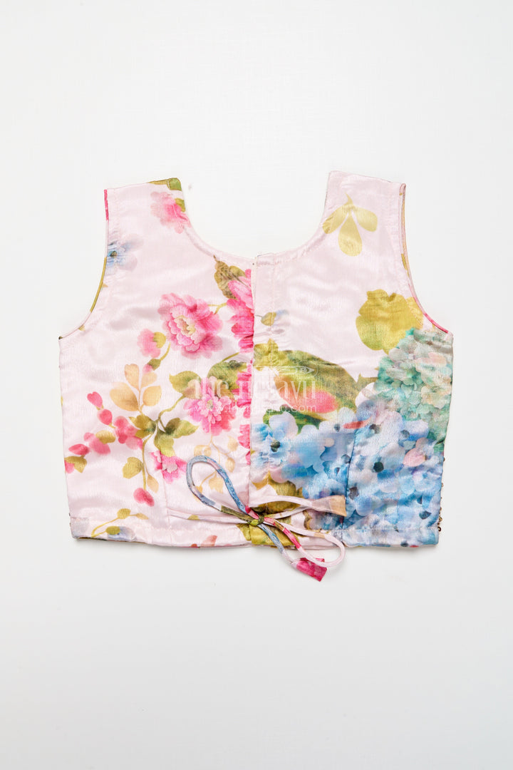 The Nesavu Girls Ethnic Lehenga Girls Ethnic Lehenga with Embroidered Blouse for Weddings and Festive Occasions Nesavu Nesavu girls embroidered ethnic lehenga digital print weddings festive occasions