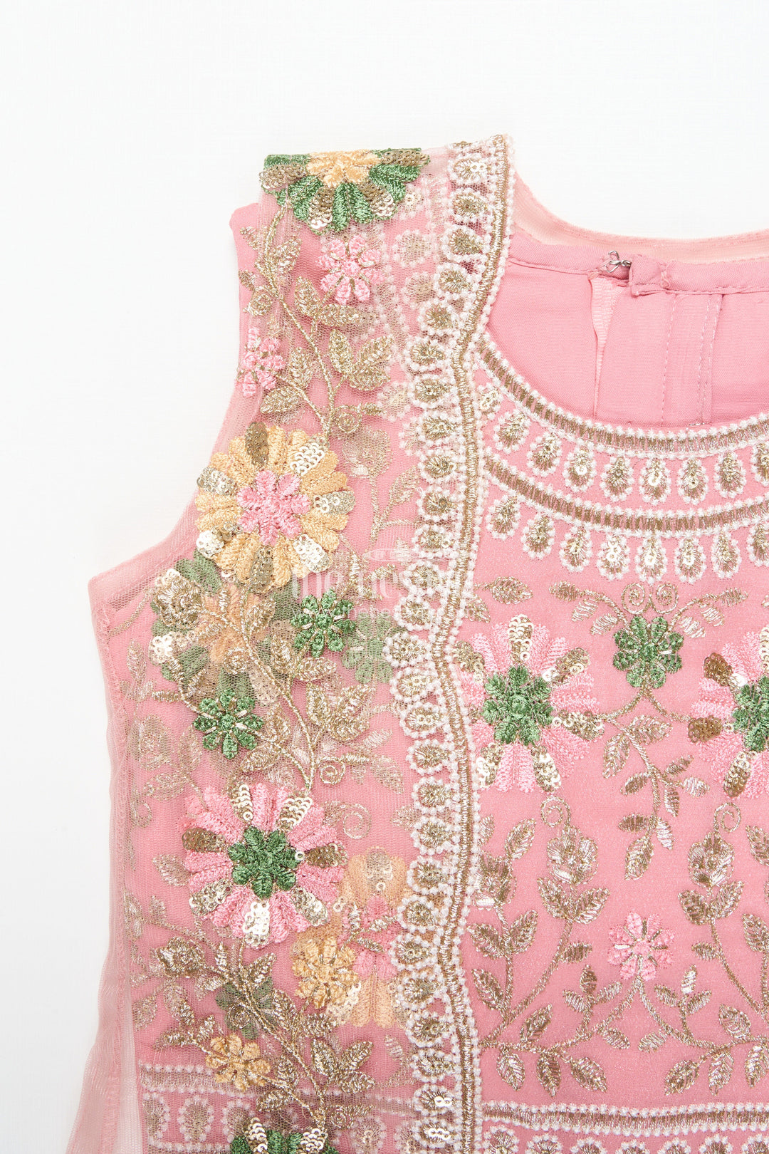 The Nesavu Girls Ethnic Lehenga Girls Ethnic Lehenga with Long Shrug for Festive and Wedding Occasions Nesavu Nesavu girls georgette lehenga set thread embroidery full-length shrug festive wear