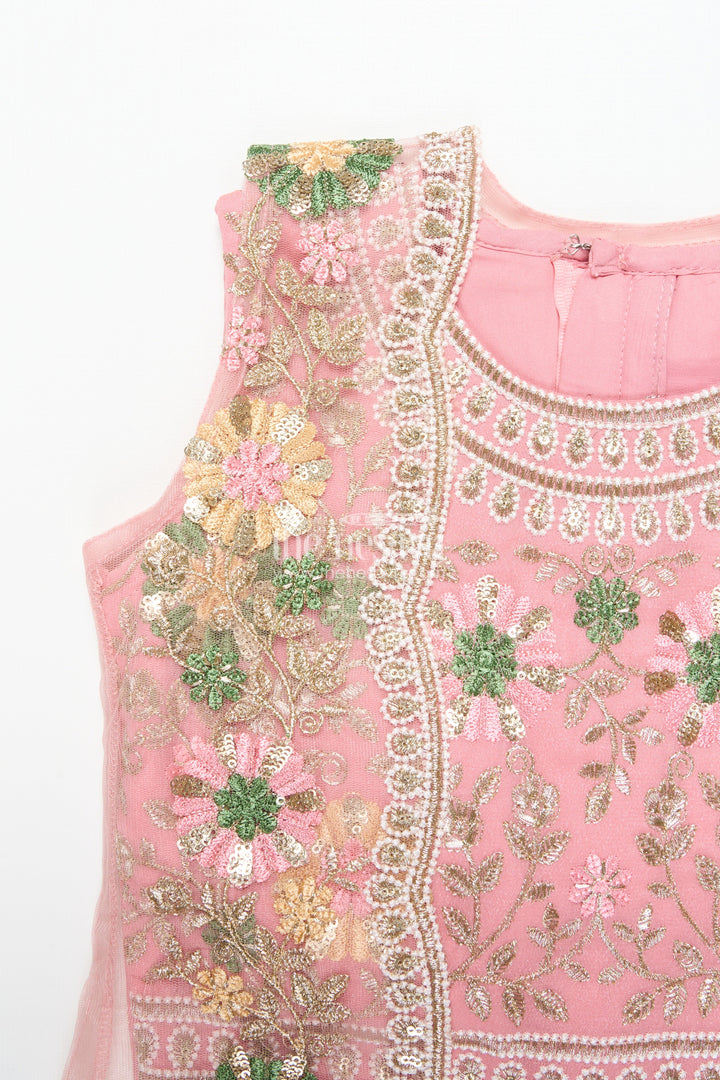 The Nesavu Girls Ethnic Lehenga Girls Ethnic Lehenga with Long Shrug for Festive and Wedding Occasions Nesavu Nesavu girls georgette lehenga set thread embroidery full-length shrug festive wear