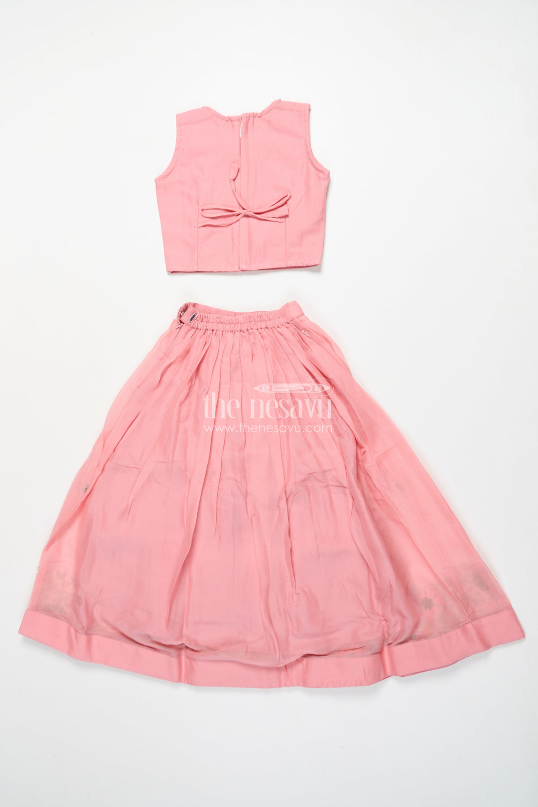 The Nesavu Girls Ethnic Lehenga Girls Ethnic Lehenga with Long Shrug for Festive and Wedding Occasions Nesavu Nesavu girls georgette lehenga set thread embroidery full-length shrug festive wear