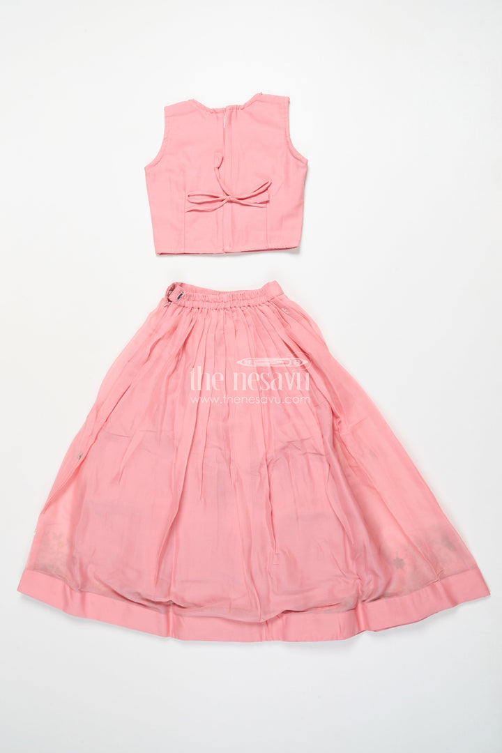 The Nesavu Girls Ethnic Lehenga Girls Ethnic Lehenga with Long Shrug for Festive and Wedding Occasions Nesavu Nesavu girls georgette lehenga set thread embroidery full-length shrug festive wear