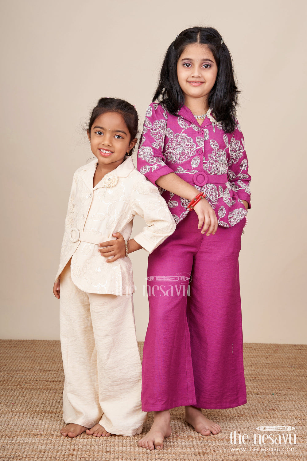 The Nesavu Girls Casual Set Girls Ethnic Pant Suit for Functions and Birthday Celebrations Nesavu Nesavu girls ethnic pant suit festive functions stylish birthday dressing