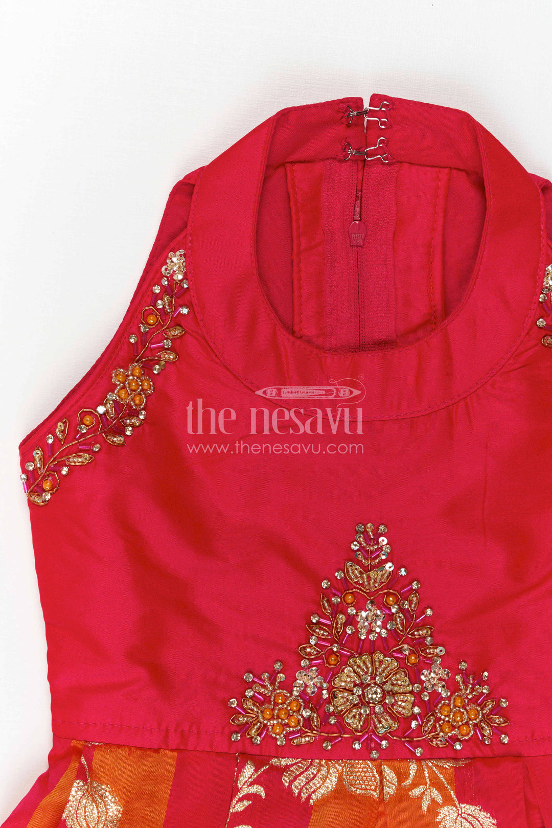 The Nesavu Silk Frock Girls Ethnic Party Dress for Birthdays and Festive Photoshoots Nesavu Nesavu Girls Ethnic Party Dress For Festive Birthdays And Traditional Celebration Photoshoots