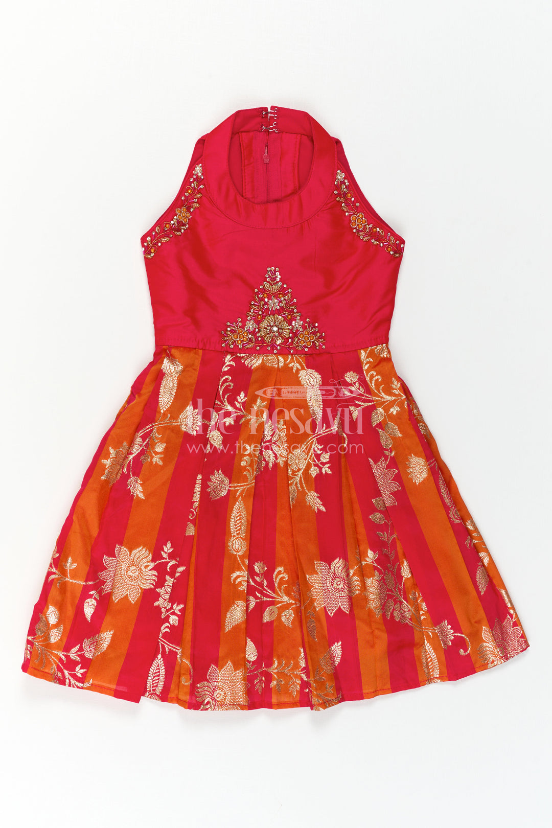 The Nesavu Silk Frock Girls Ethnic Party Dress for Birthdays and Festive Photoshoots Nesavu Nesavu Girls Ethnic Party Dress For Festive Birthdays And Traditional Celebration Photoshoots