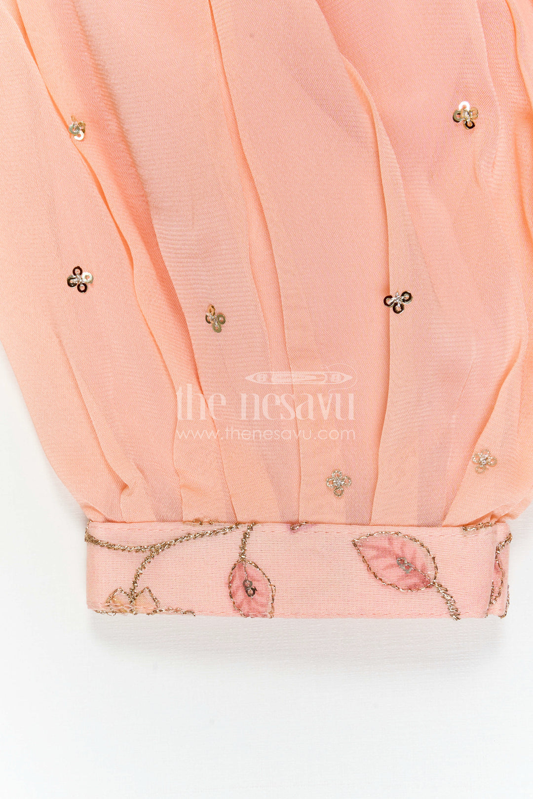 The Nesavu Girls Sharara / Plazo Set Girls Ethnic Sharara Set for Festive Wear and Family Gatherings Nesavu Nesavu Girls Sharara Set With Sequin Embroidery Yoke For Festive Wear And Comfortable Ethnic Styling
