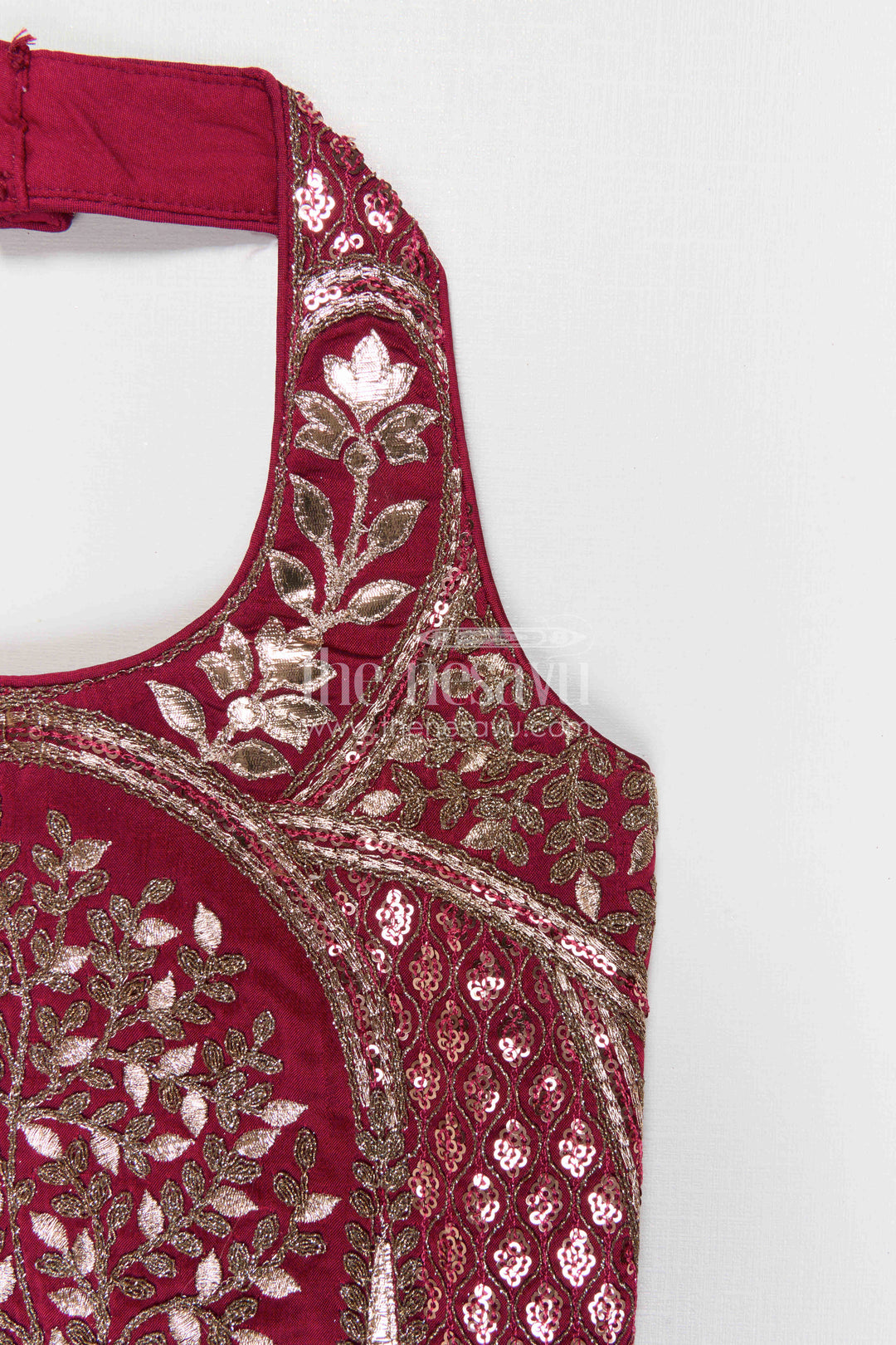 The Nesavu Girls Fancy Lehenga Girls Fancy Lehenga for Weddings and Grand Festive Celebrations Nesavu Nesavu Girls Fancy Lehenga For Weddings And Festive Occasions With Designer Embroidery Yoke Viscose Silk